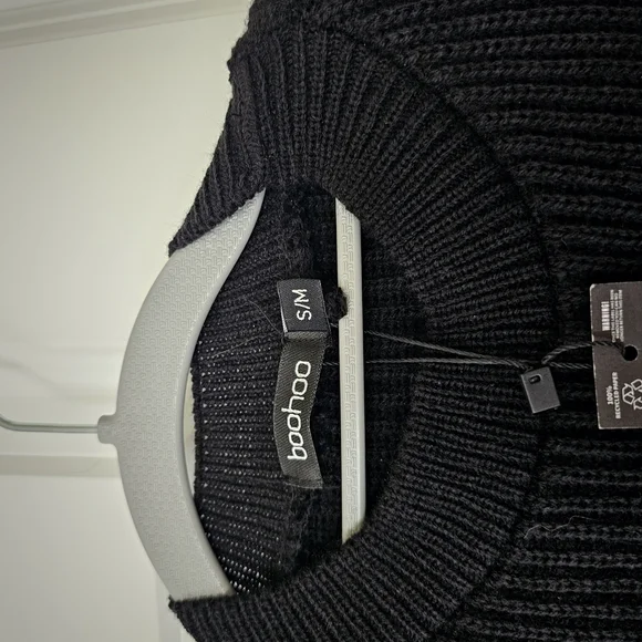 Boohoo Cozy Black Knit Sweater Dress - Picture 6 of 7